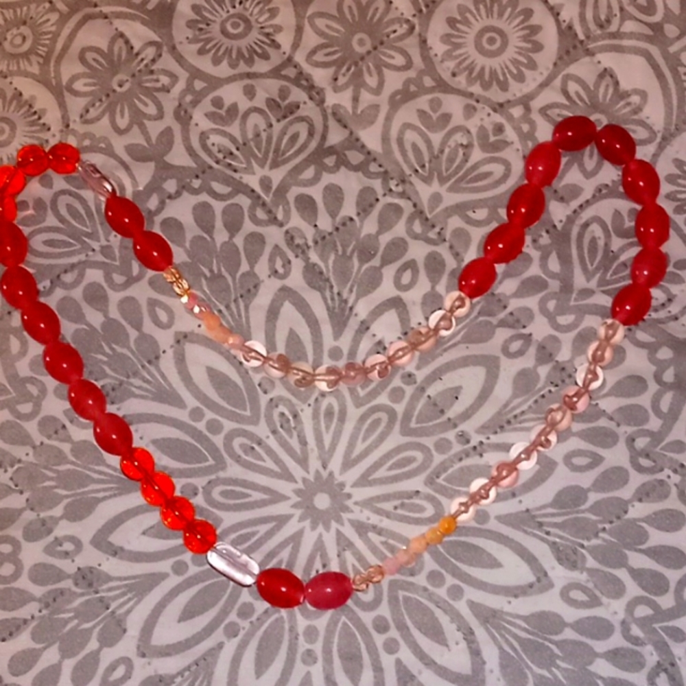 Pink cancer necklace